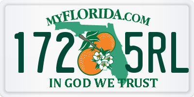 FL license plate 1725RL