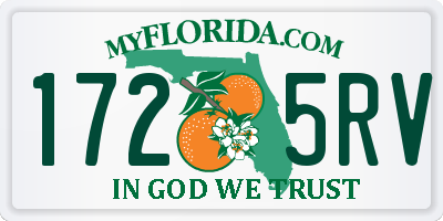 FL license plate 1725RV