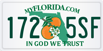 FL license plate 1725SF