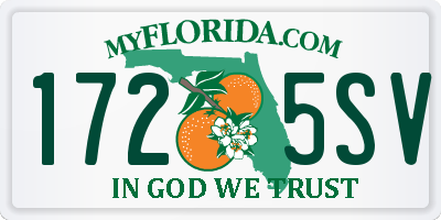 FL license plate 1725SV