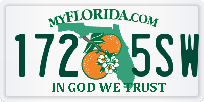 FL license plate 1725SW
