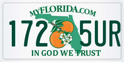 FL license plate 1725UR