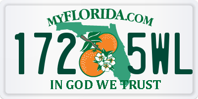 FL license plate 1725WL