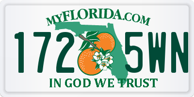 FL license plate 1725WN