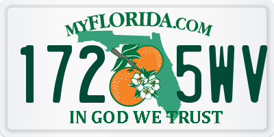 FL license plate 1725WV