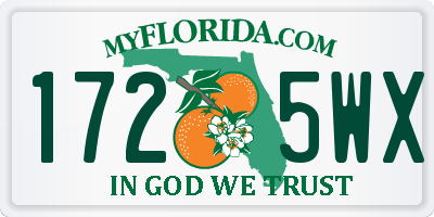 FL license plate 1725WX