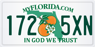 FL license plate 1725XN
