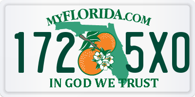 FL license plate 1725XO