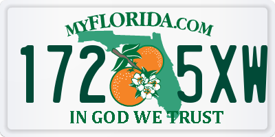 FL license plate 1725XW