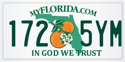 FL license plate 1725YM