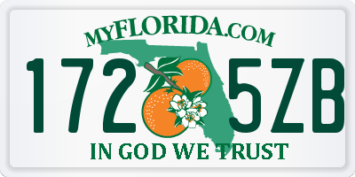 FL license plate 1725ZB