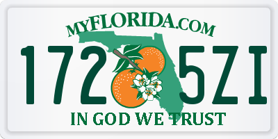 FL license plate 1725ZI
