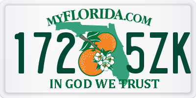 FL license plate 1725ZK