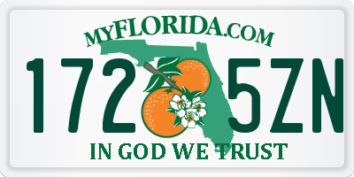 FL license plate 1725ZN