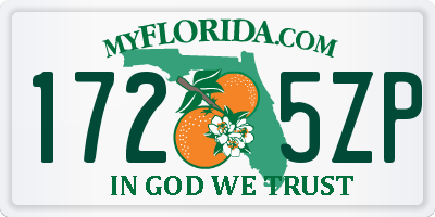 FL license plate 1725ZP