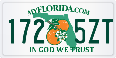 FL license plate 1725ZT