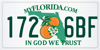 FL license plate 1726BF