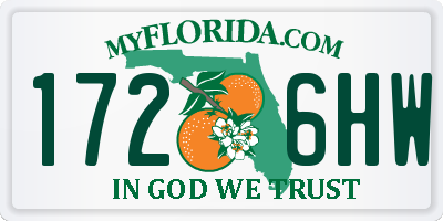 FL license plate 1726HW