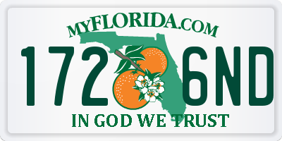 FL license plate 1726ND