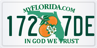 FL license plate 1727DE