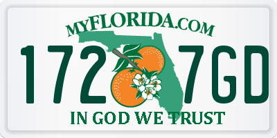 FL license plate 1727GD