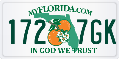 FL license plate 1727GK