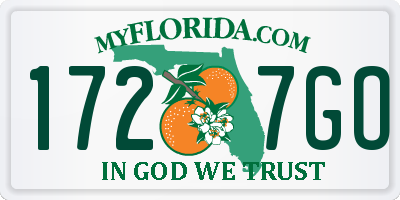 FL license plate 1727GO