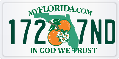 FL license plate 1727ND