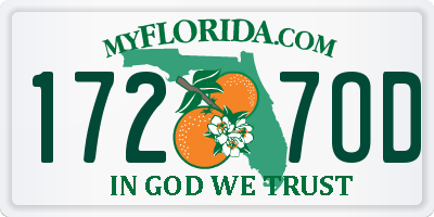 FL license plate 1727OD