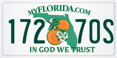 FL license plate 1727OS