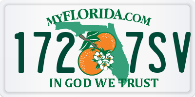 FL license plate 1727SV