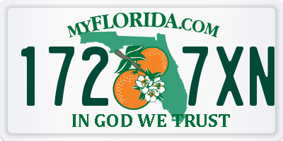 FL license plate 1727XN