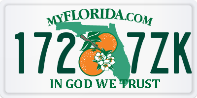 FL license plate 1727ZK