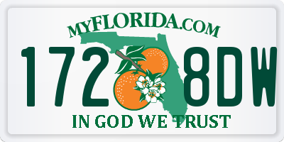 FL license plate 1728DW