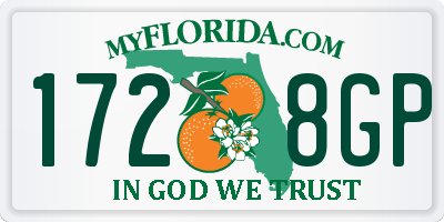 FL license plate 1728GP