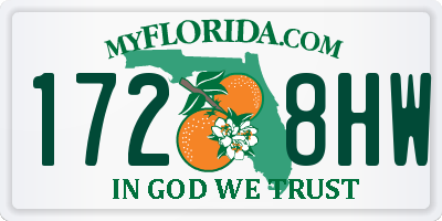FL license plate 1728HW