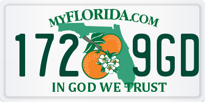 FL license plate 1729GD