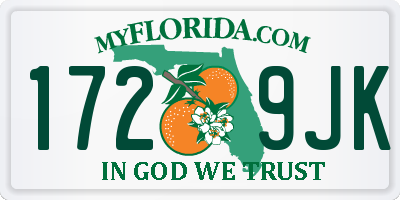 FL license plate 1729JK