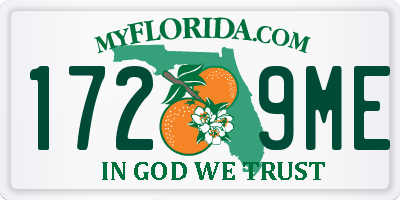 FL license plate 1729ME