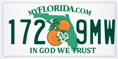 FL license plate 1729MW