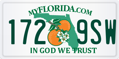 FL license plate 1729SW