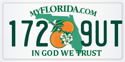 FL license plate 1729UT