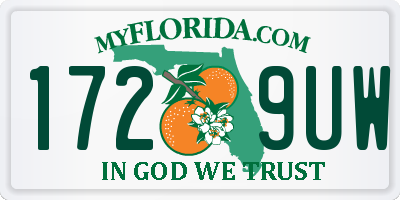 FL license plate 1729UW
