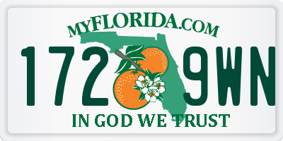 FL license plate 1729WN