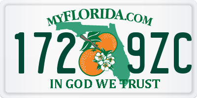 FL license plate 1729ZC