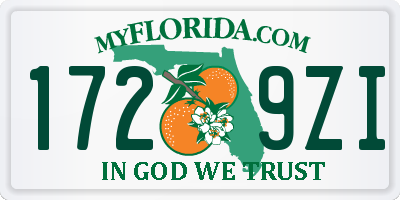 FL license plate 1729ZI
