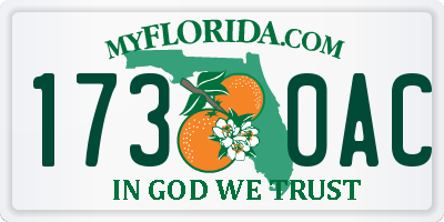 FL license plate 1730AC