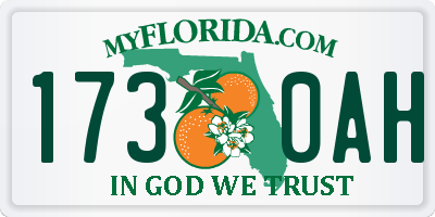 FL license plate 1730AH