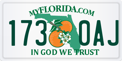 FL license plate 1730AJ