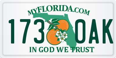 FL license plate 1730AK